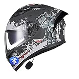 Motorcycle helmet with bluetooth 8 Full Face Racing Dual Lens
