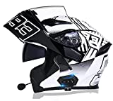 Motorcycle helmet with bluetooth 10 with Integrated Dual Visors DOT ECE