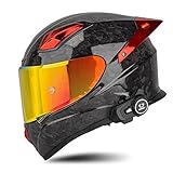 Motorcycle helmet with bluetooth 4 BCBKD Carbon Fiber Full Face